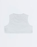 SMOKE WHITE TEXTURED DOUBLE CROPPED