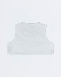 SMOKE WHITE TEXTURED DOUBLE CROPPED