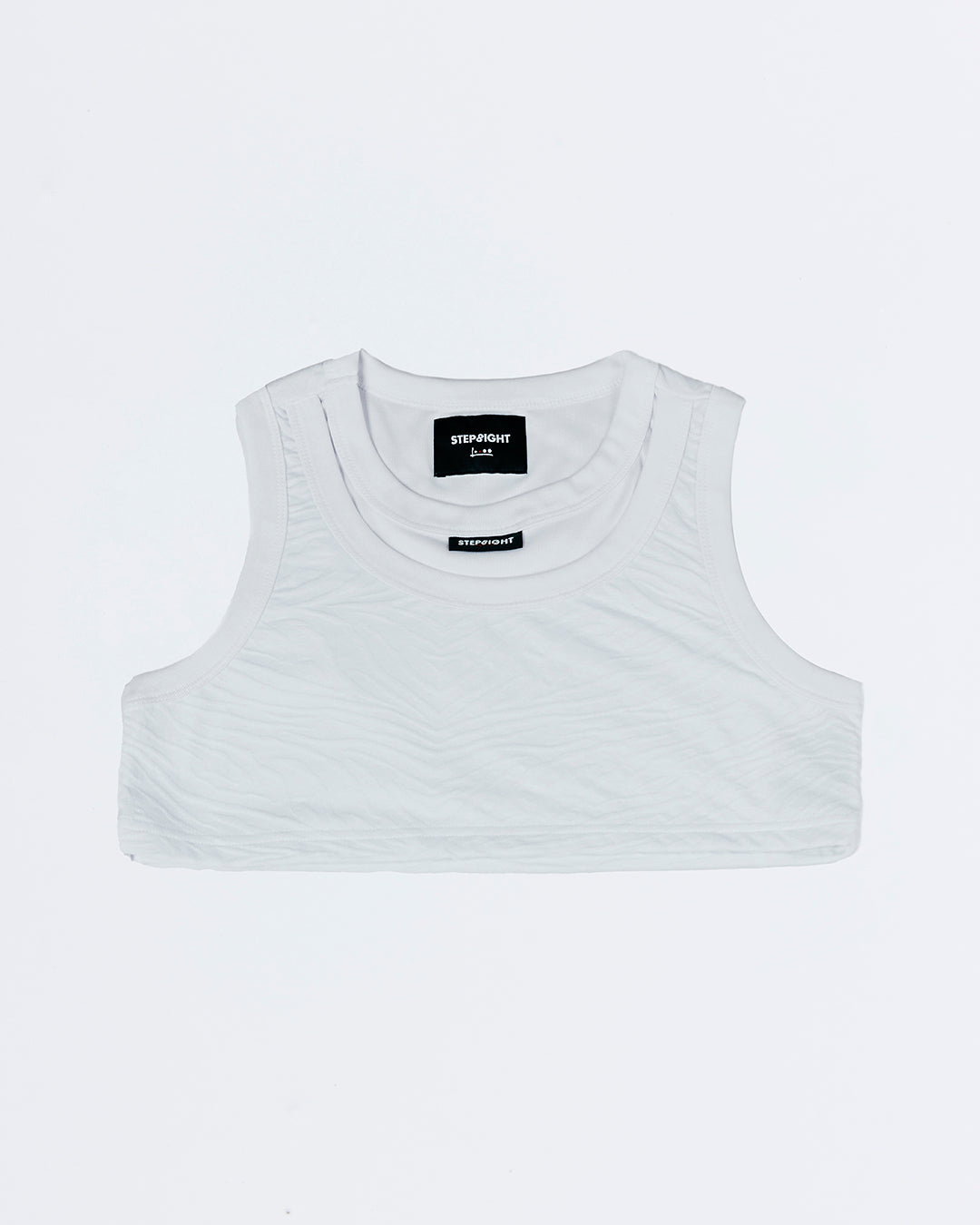 SMOKE WHITE TEXTURED DOUBLE CROPPED