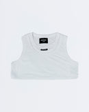 SMOKE WHITE TEXTURED DOUBLE CROPPED