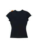 BLACK FITTED MONO TEE