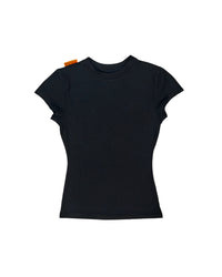 BLACK FITTED MONO TEE