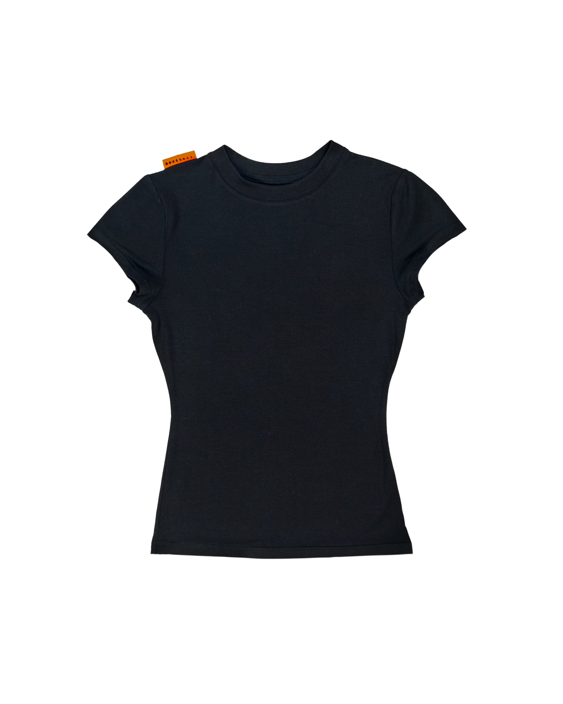 BLACK FITTED MONO TEE