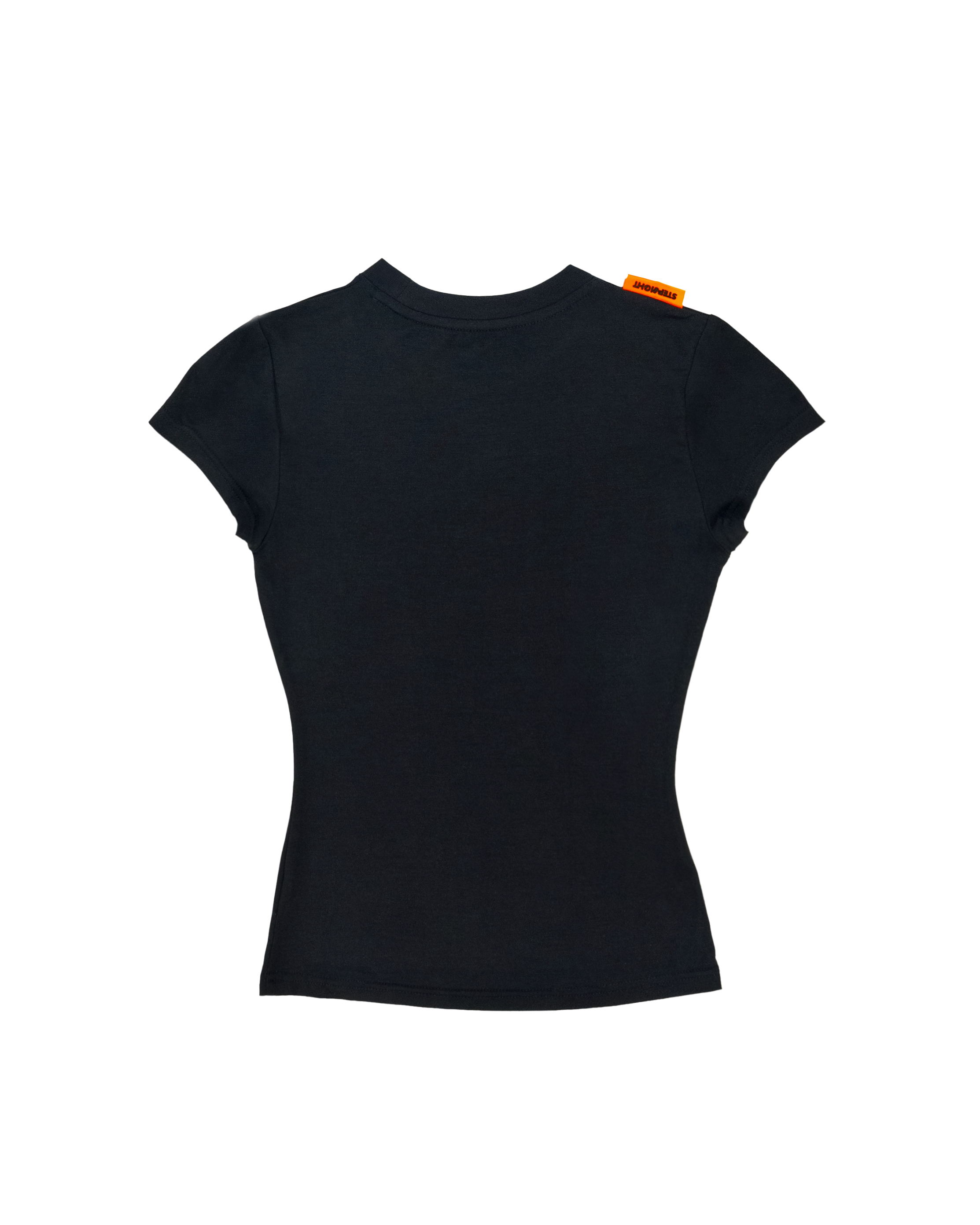 BLACK FITTED MONO TEE