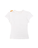 WHITE FITTED MONO TEE