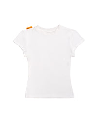 WHITE FITTED MONO TEE