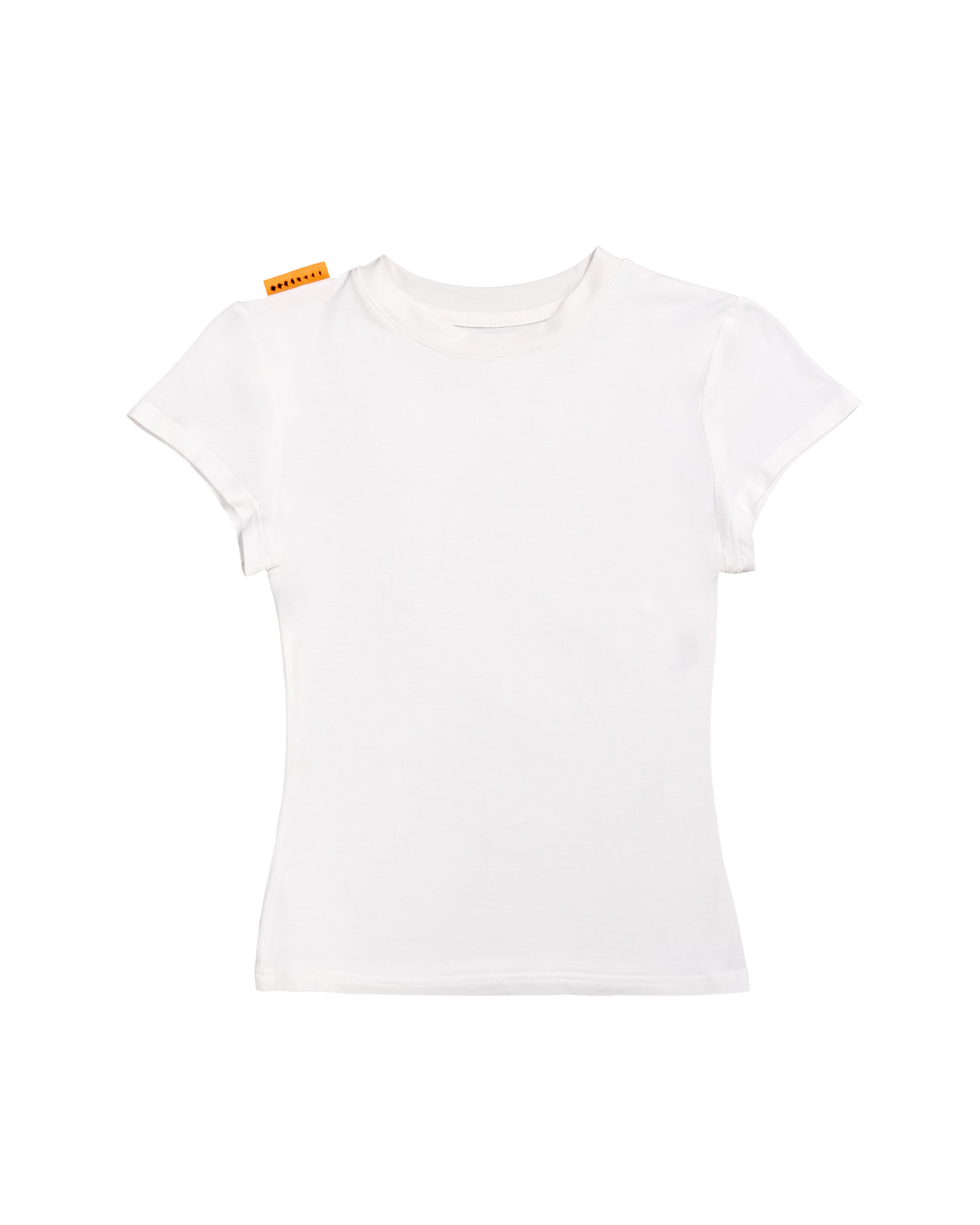 WHITE FITTED MONO TEE