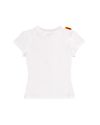 WHITE FITTED MONO TEE