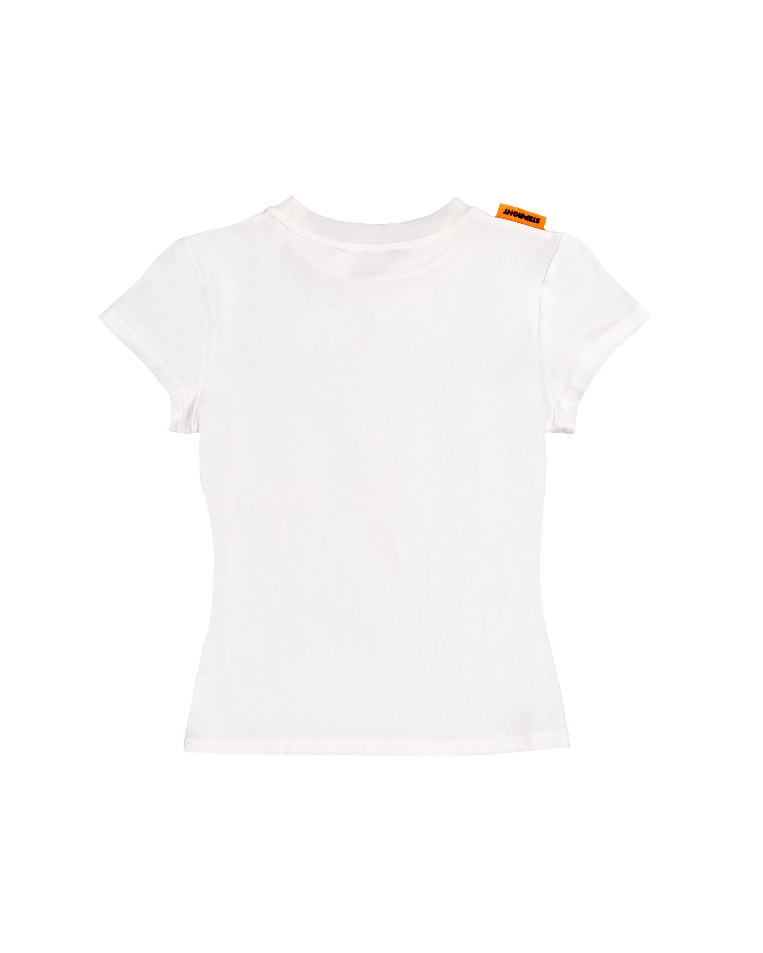 WHITE FITTED MONO TEE