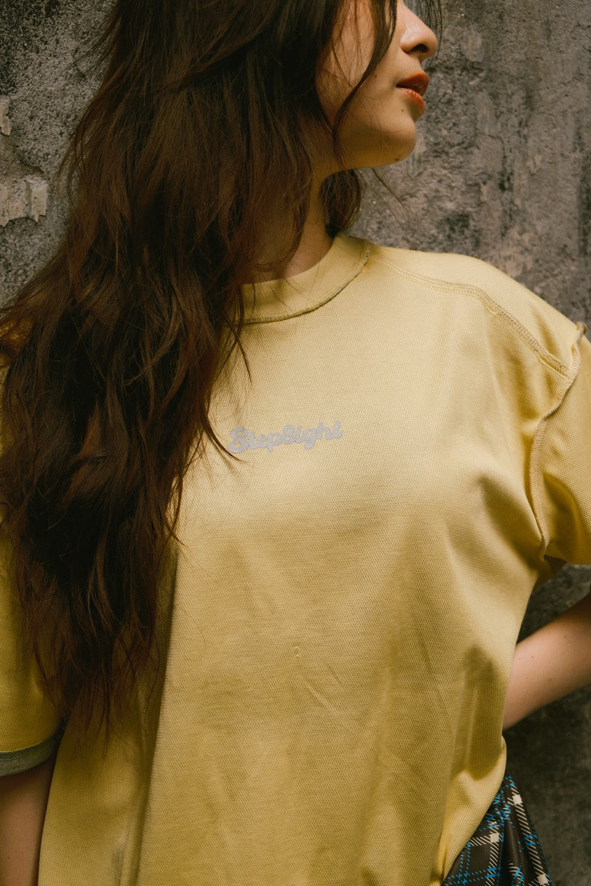 GRAY YELLOW ECHO TEE
