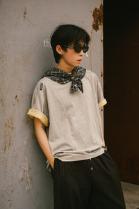 GRAY YELLOW ECHO TEE