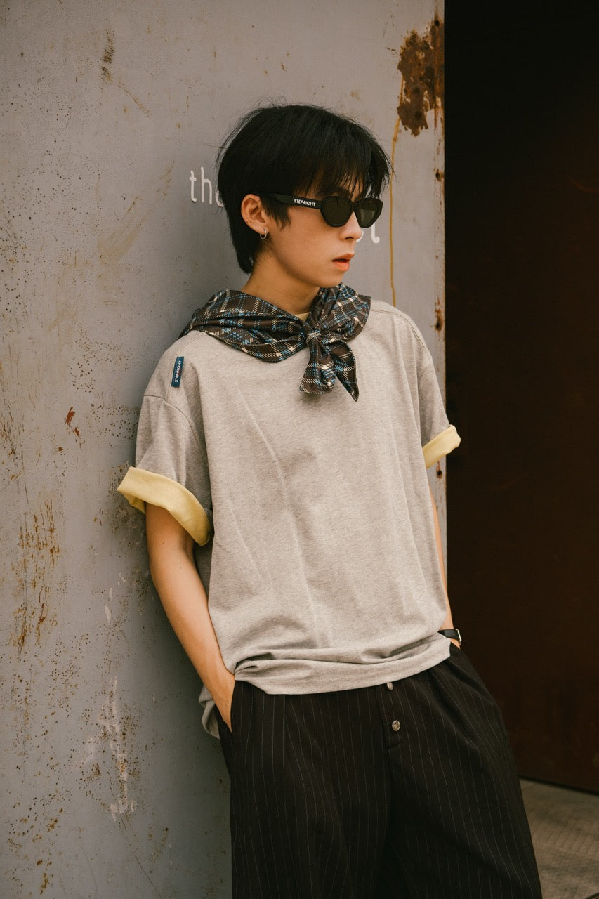 GRAY YELLOW ECHO TEE