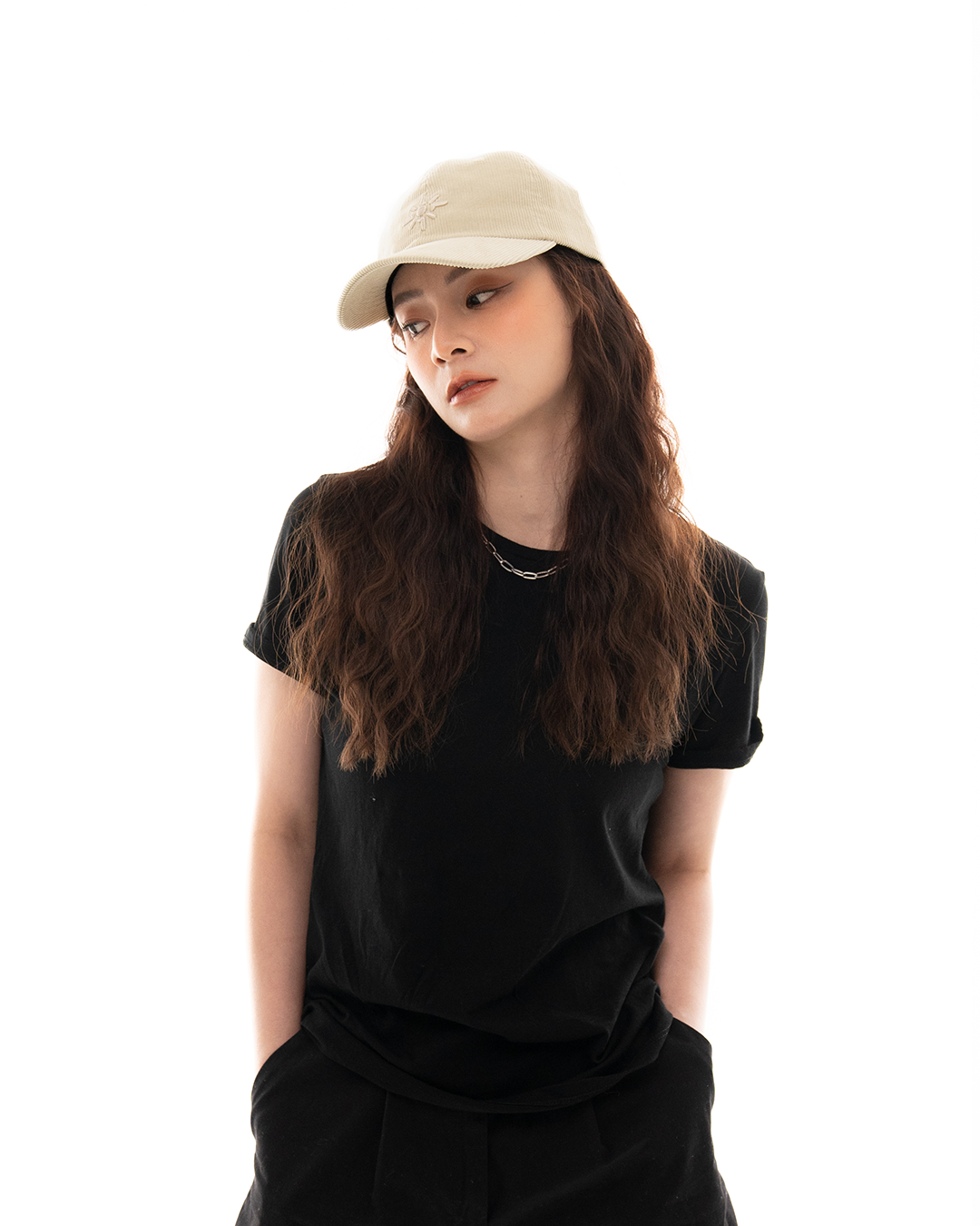 EGG SHELL BEIGE EMBROIDERED LOGO CAP