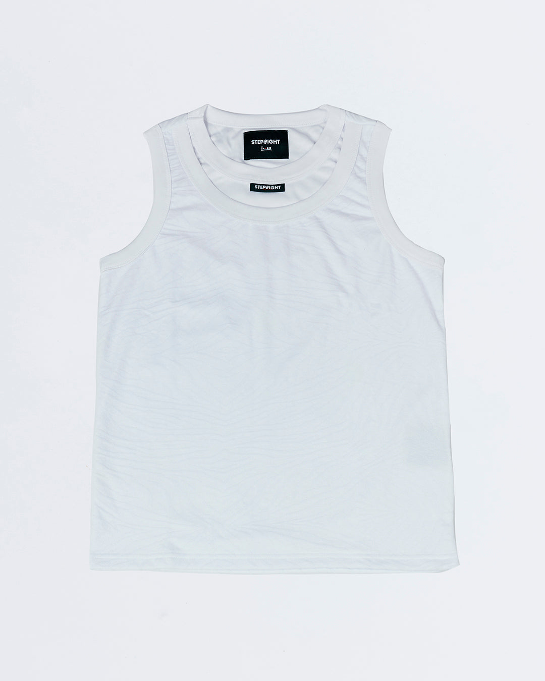 SMOKE WHITE TEXTURED DOUBLE SINGLET