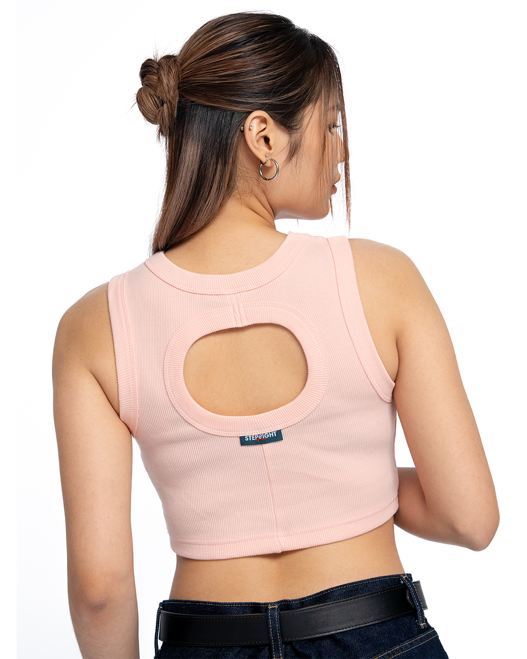 CREPE PINK CROP TANK