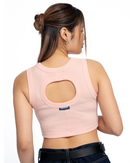 CREPE PINK CROP TANK