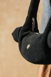 BLACK TOWEL BAG