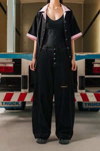MUD BROWN DENIM BAGGY PANTS