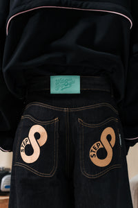 MUD BROWN DENIM BAGGY PANTS