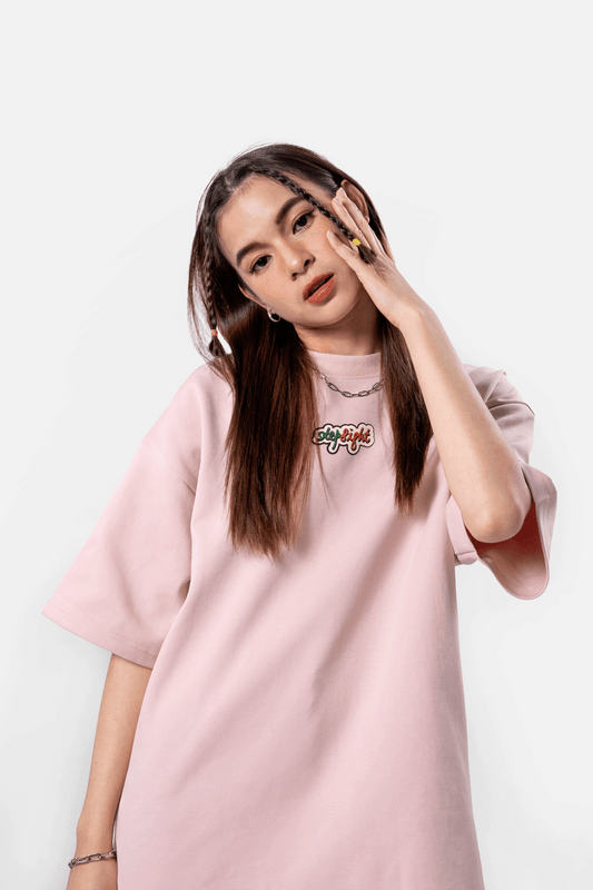 BABY PINK PLEATED TEE