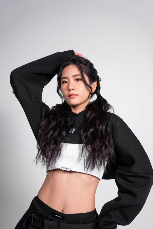 CROPPED HOODIE SKIRT SET