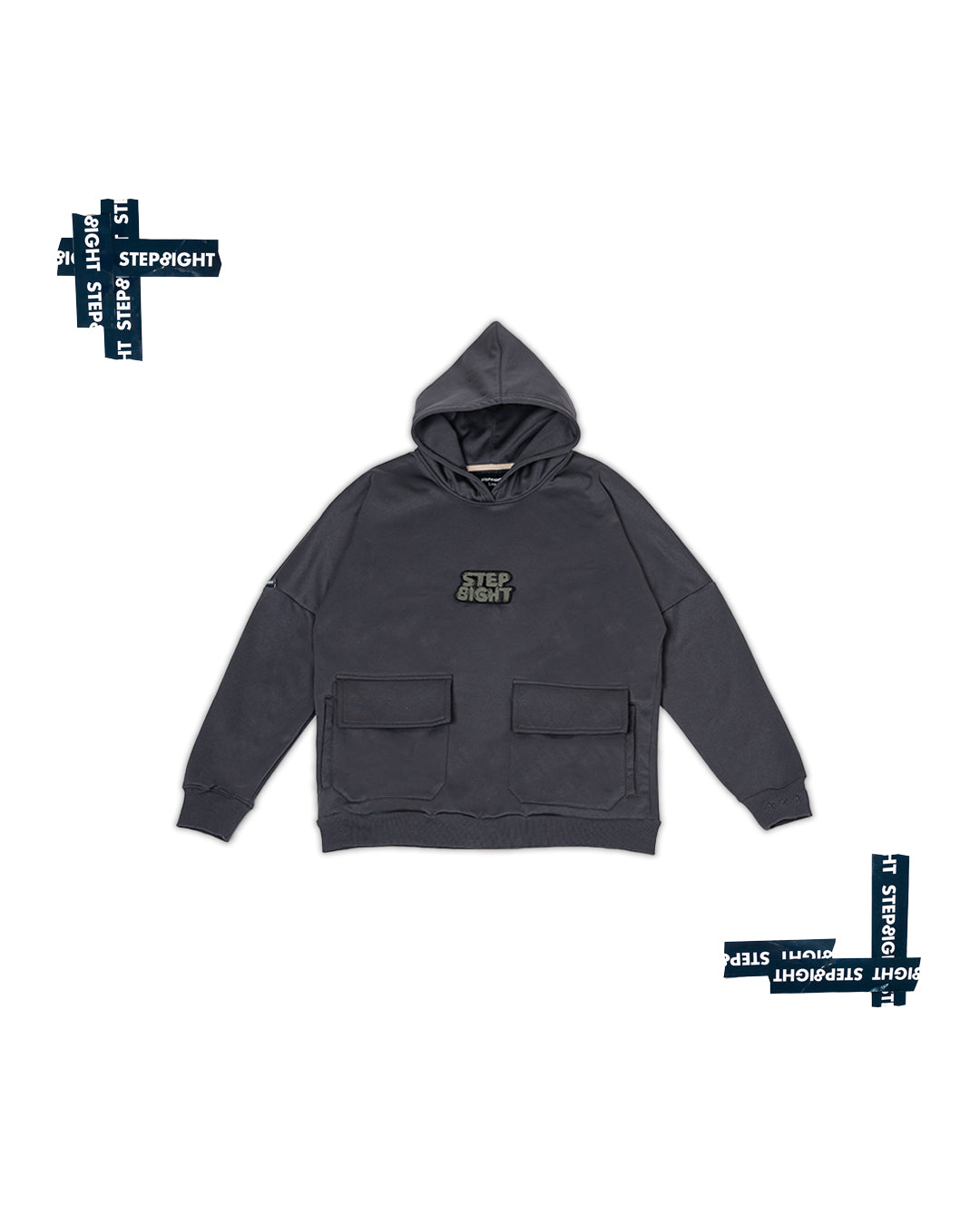 OVERSIZED POCKET HOODIE (Random 2 patches)